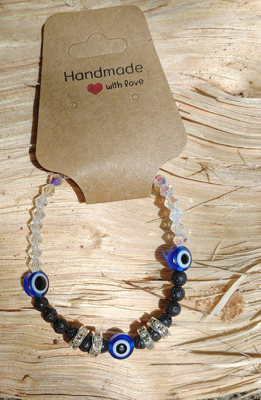 Crystal Eyes bracelet on handmade display card